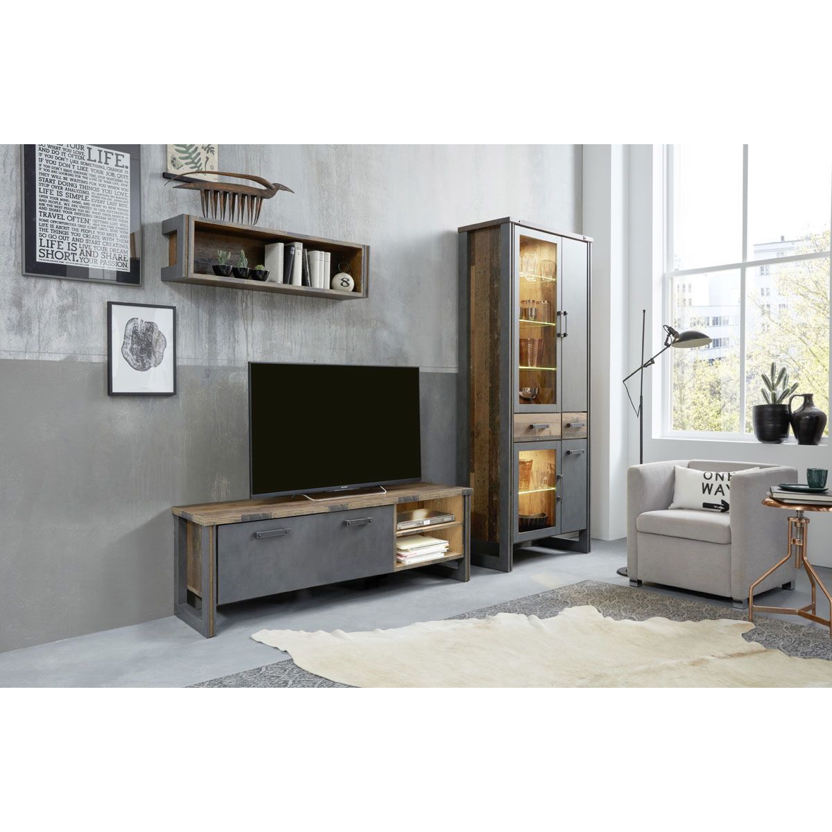 trendteam Prime Anbauwand klein Old Wood