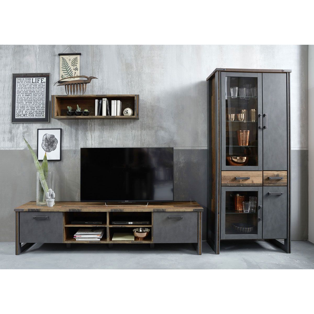 trendteam Prime Anbauwand groß Old Wood