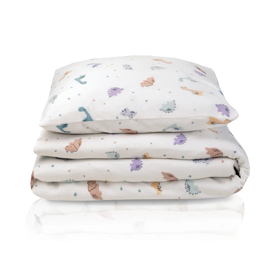 Zöllner Bettwäsche Jersey Little Dinos Decke 80x80 cm / Kissen 35x40 cm