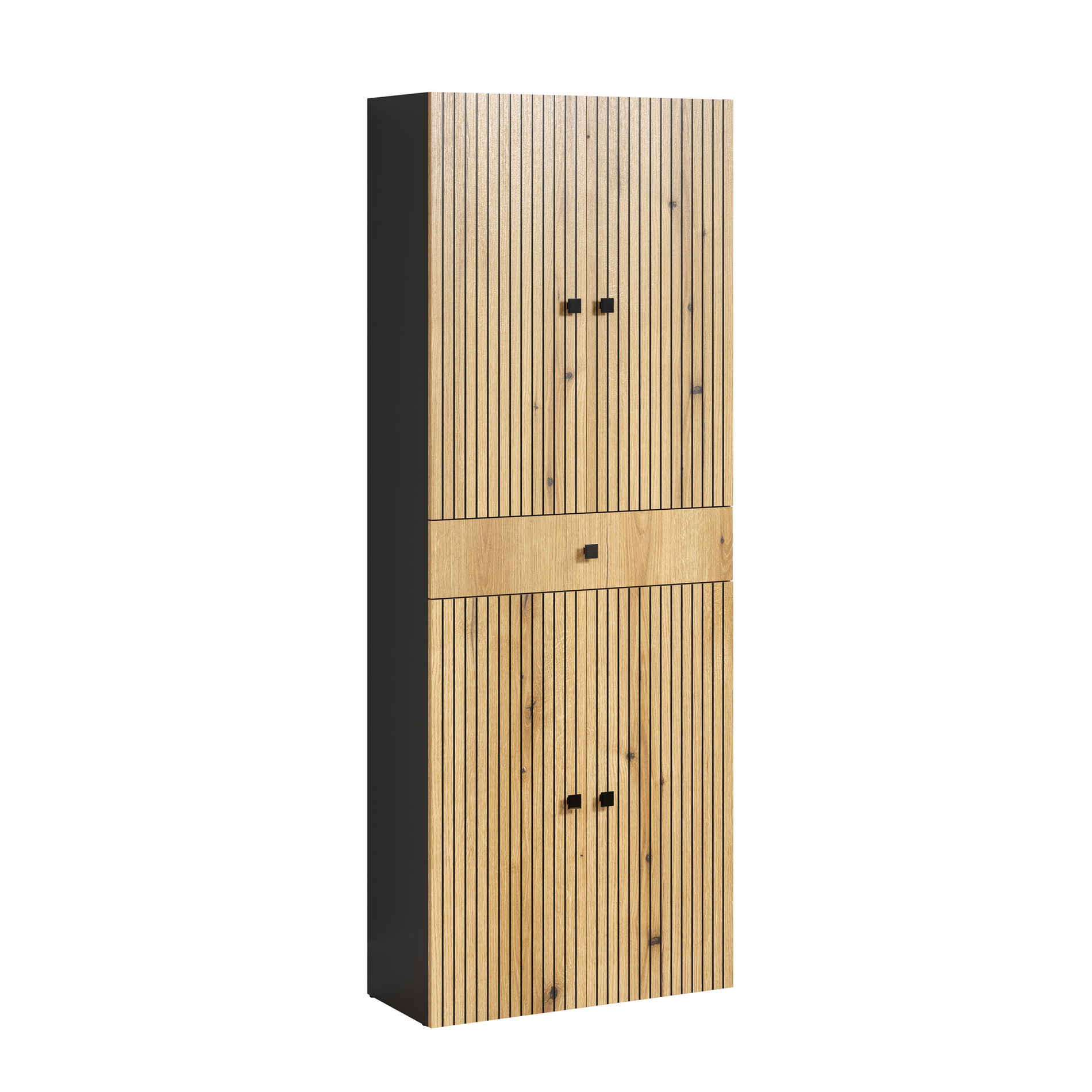 trendteam Pure Bliss Hochschrank breit Anthrazit Evoke Eiche