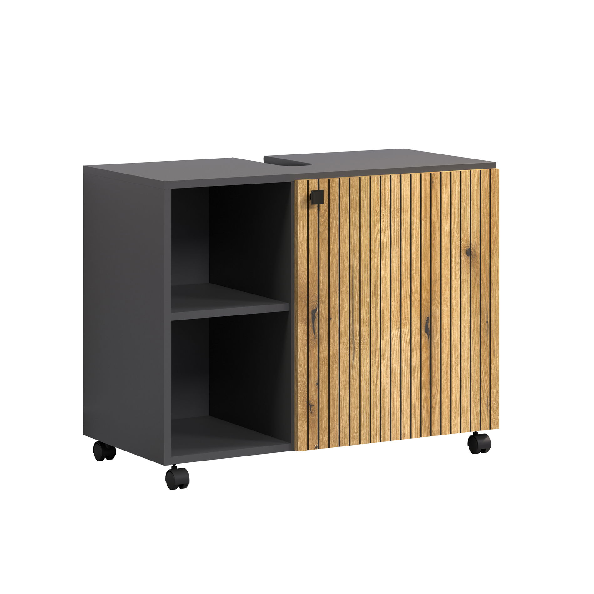 trendteam Pure Bliss Waschbeckenunterschrank Anthrazit Evoke Eiche