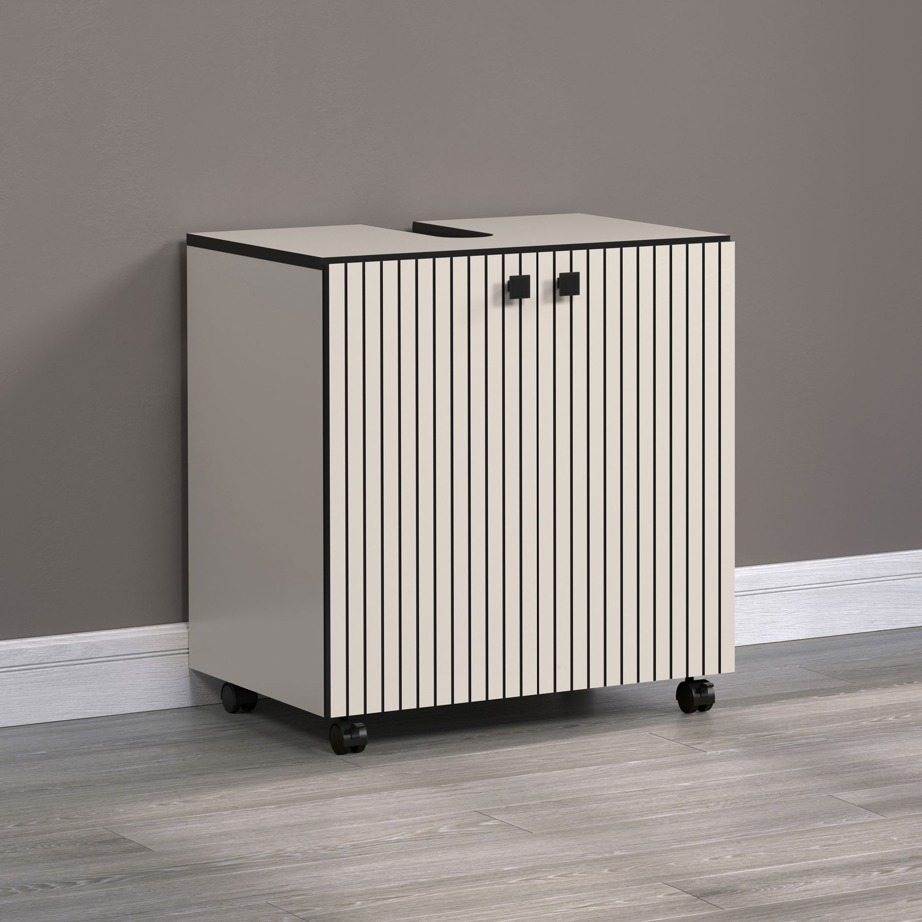 trendteam Pure Bliss Waschbeckenunterschrank 2-türig Kashmir Hellgrau