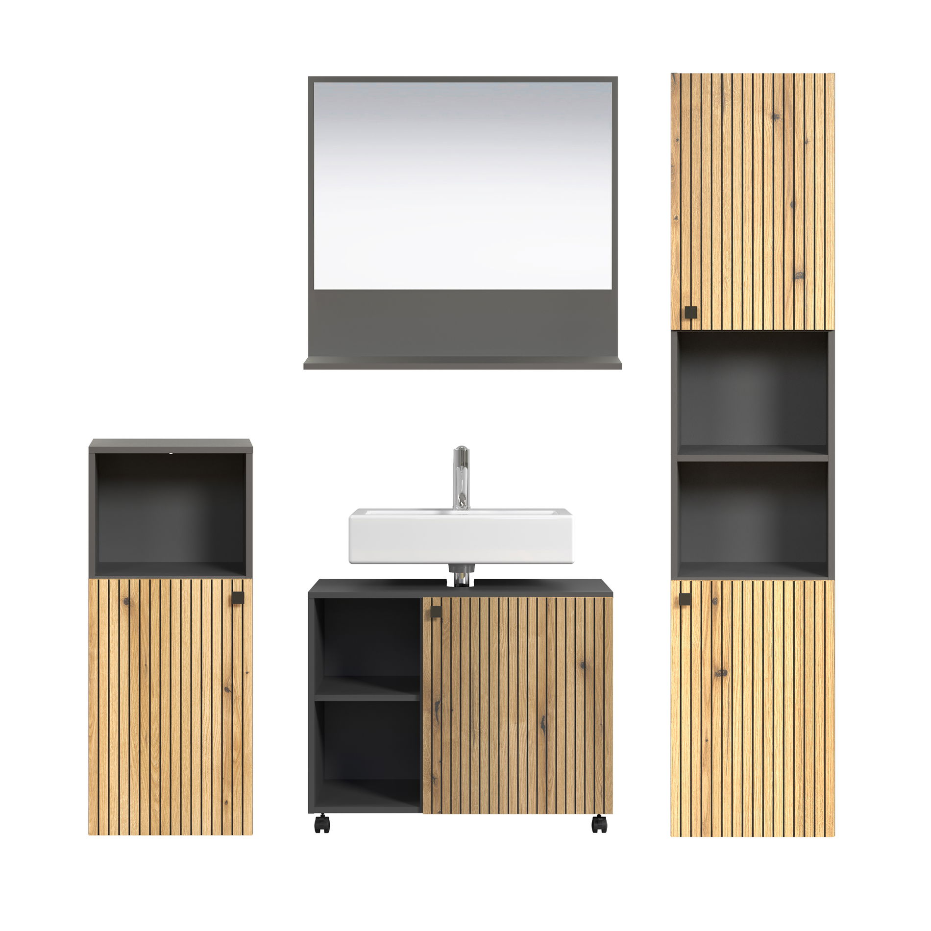 trendteam Pure Bliss Badmöbel Evoke Eiche Schwarze