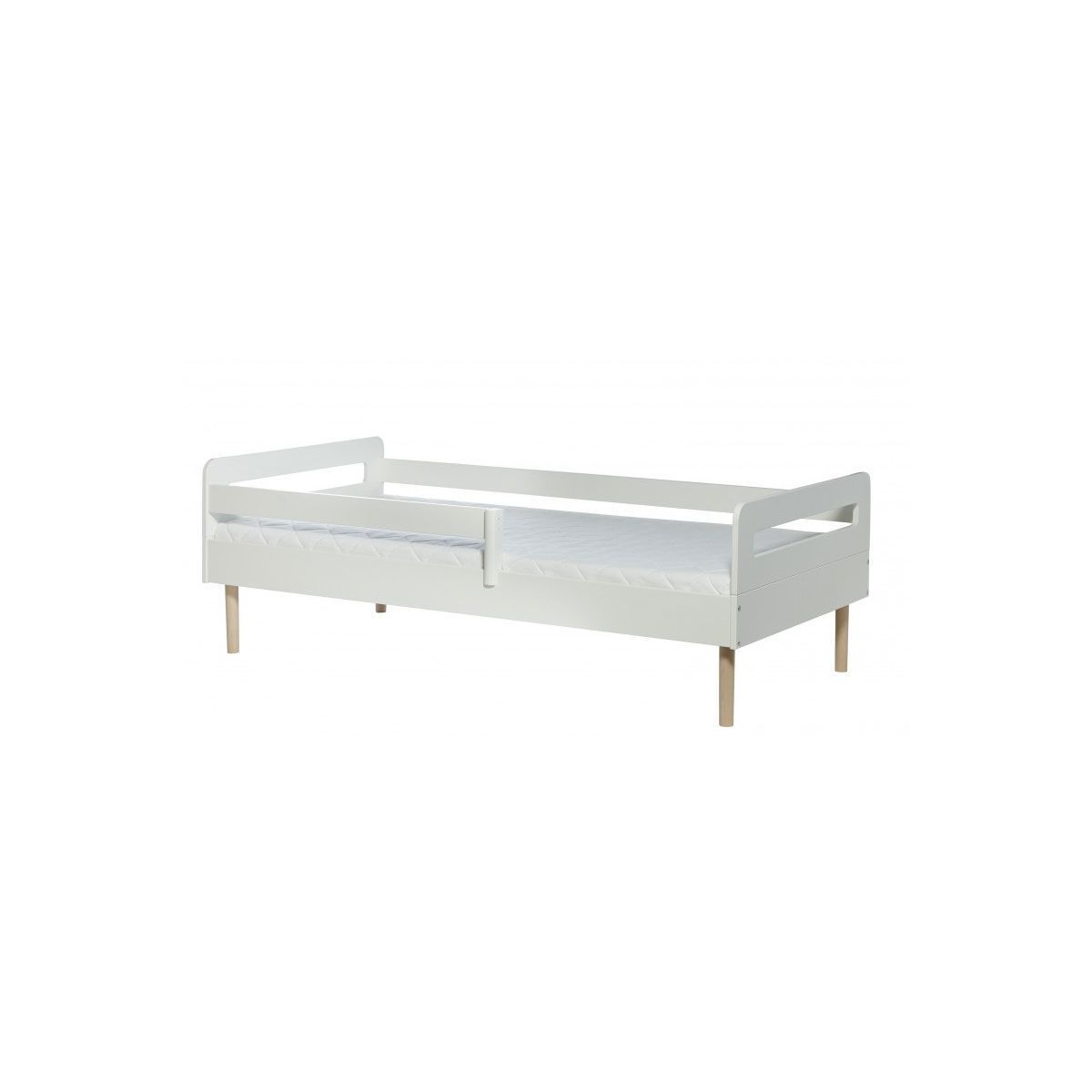 Manis-h Einzelbett RETRO Athene 90x200 Füße Buche inkl. Rundum-Sicherungen - 22 Farben wählbar