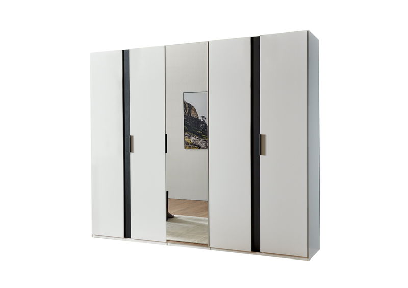 Wimex Rimini Drehtürenschrank 250CM & Spiegel Weiss / Graphit Wimex Rimini Drehtürenschrank 250CM & Spiegel Weiss / Graphit