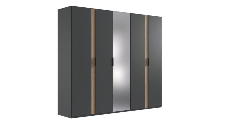 Wimex Rimini Drehtürenschrank 250CM & Spiegel Graphit / Artisan Eiche Nachbildung Wimex Rimini Drehtürenschrank 250CM & Spiegel Graphit / Artisan Eiche Nachbildung