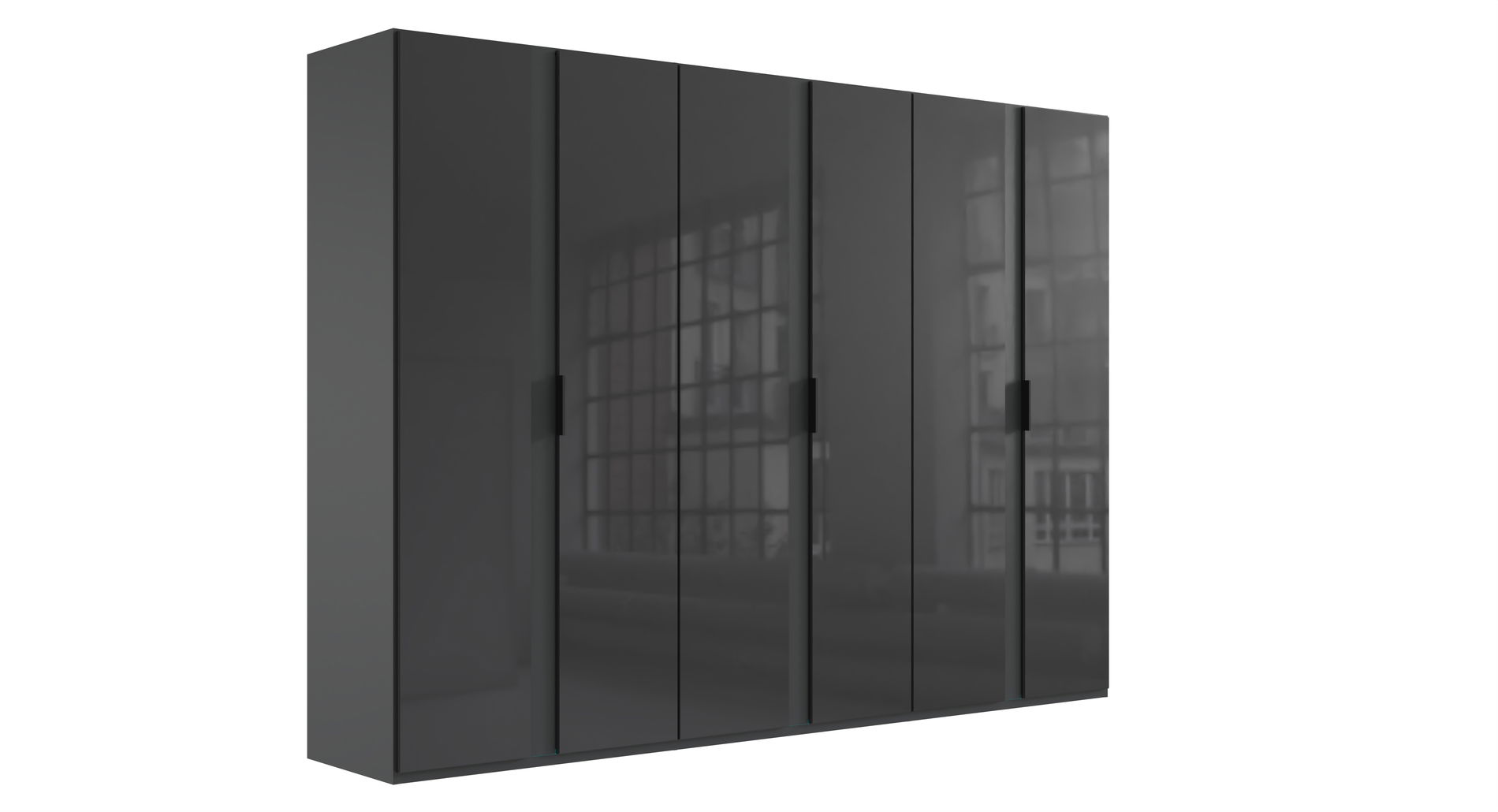 Wimex RiminiGlas Drehtürenschrank 300CM Graphit / Glas Grey
