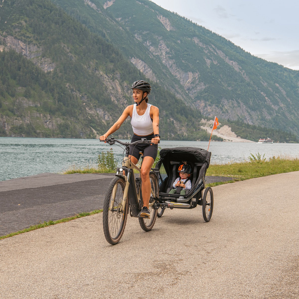 tfk Velo 2 Fahrradanhnger schwarz | mit Deichsel und Kupplung |  babyonlineshop.de