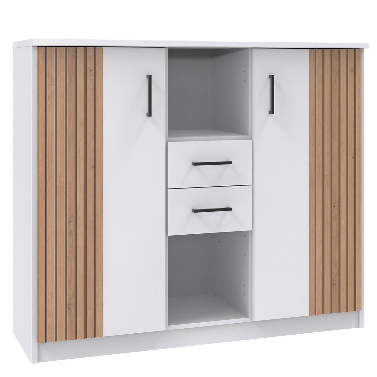 Wimex Ruegen Highboard Weiß/Artisan-Eiche Dekor