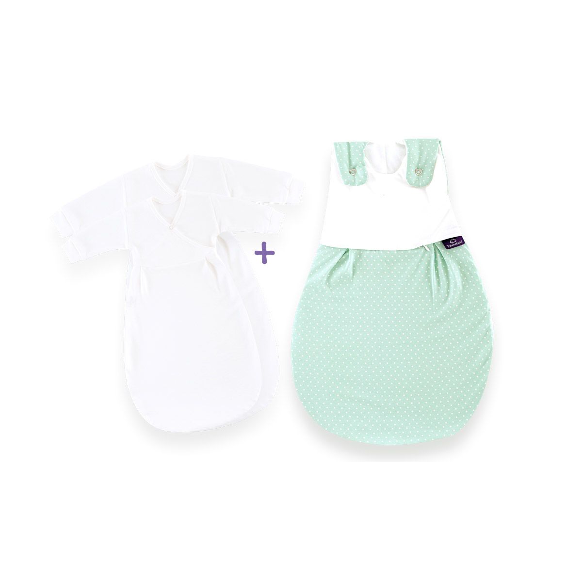 Träumeland Babyschlafsack-Set Pünktchen mint