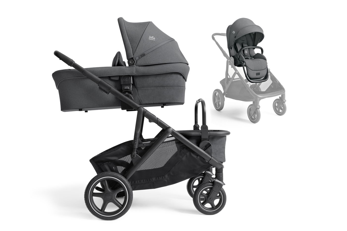 Joie Signature Versiti Kinderwagen inkl. Babywanne Ramble XL Ebony