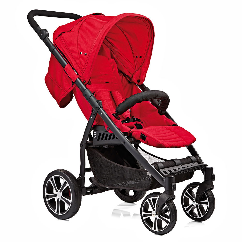 Gesslein S4 Air Plus Sport Buggy Gestell weiß, Ledergriff schwarz, rot