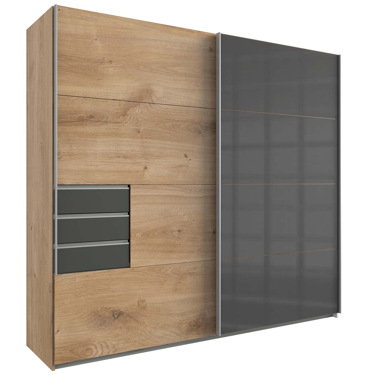 Wimex Saigon Schwebetürenschrank 225 cm Plankeneiche Dekor/Graphit