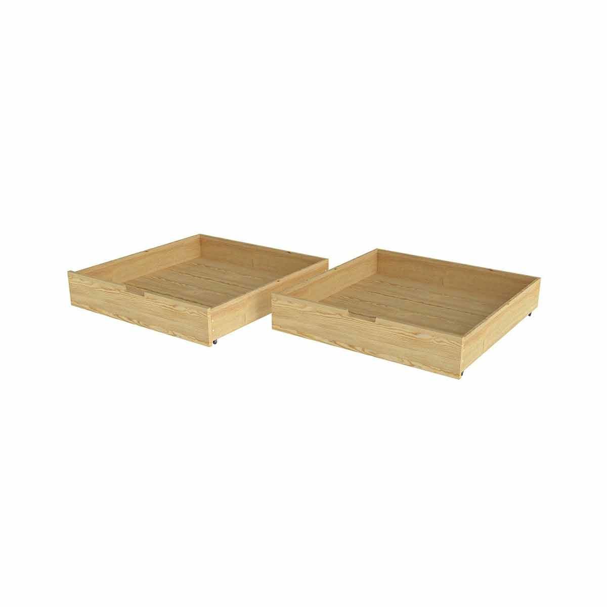 Nature Kid Bettschubladen 2er Set natur für Betten 90 x 200 cm