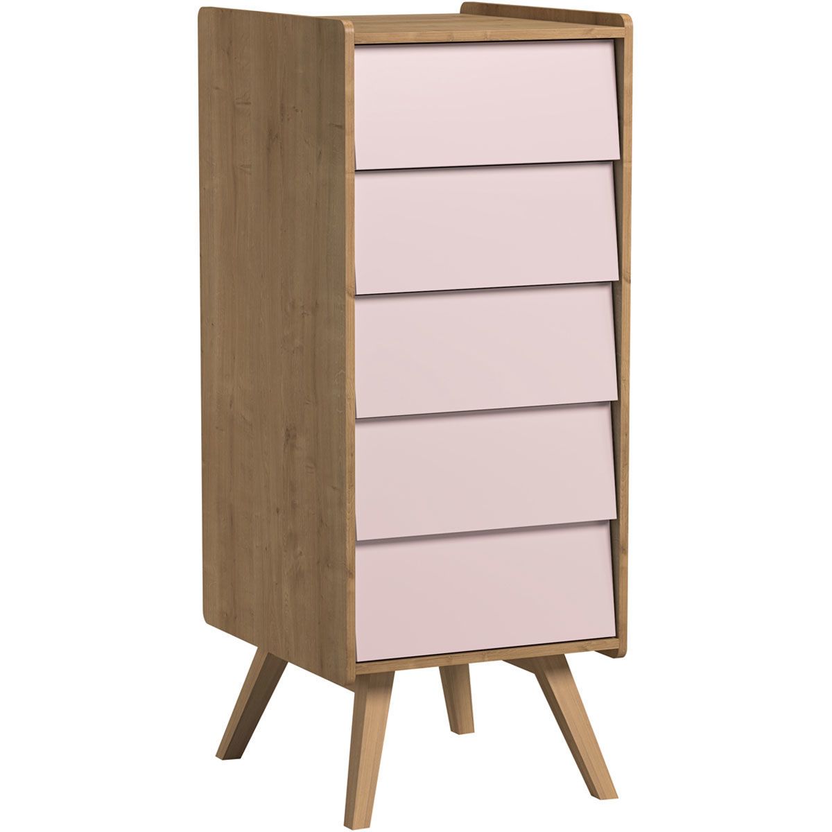 VOX Vintage schmale Kommode eiche Frontfarbe wählbar