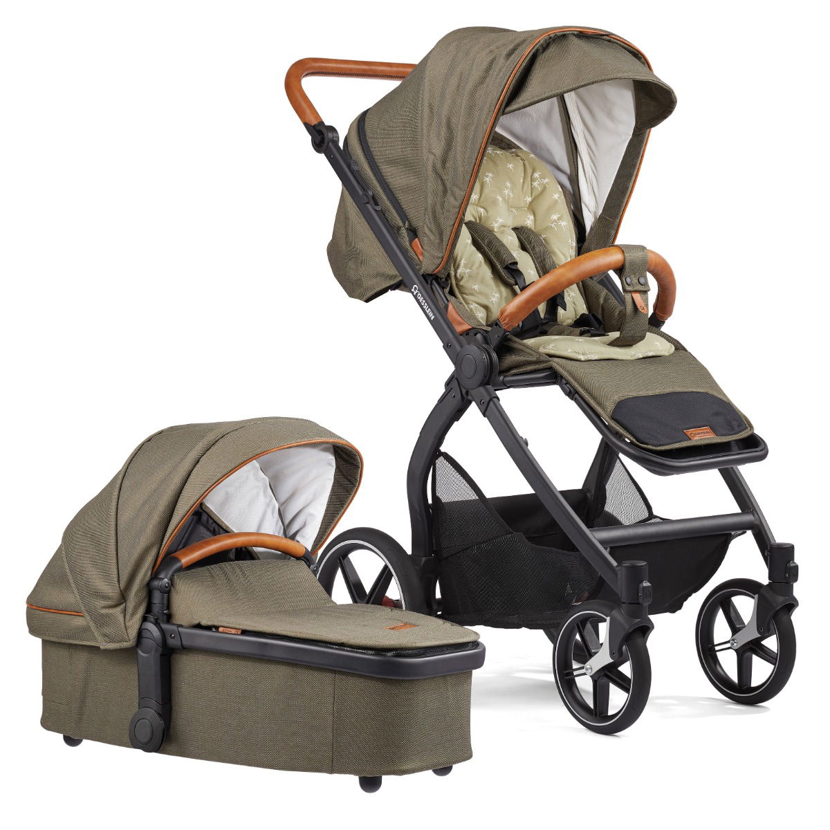 Gesslein FX4 Swing Kinderwagen Gestell schwarz mit Panorama Relax Babywanne Farbe wählbar