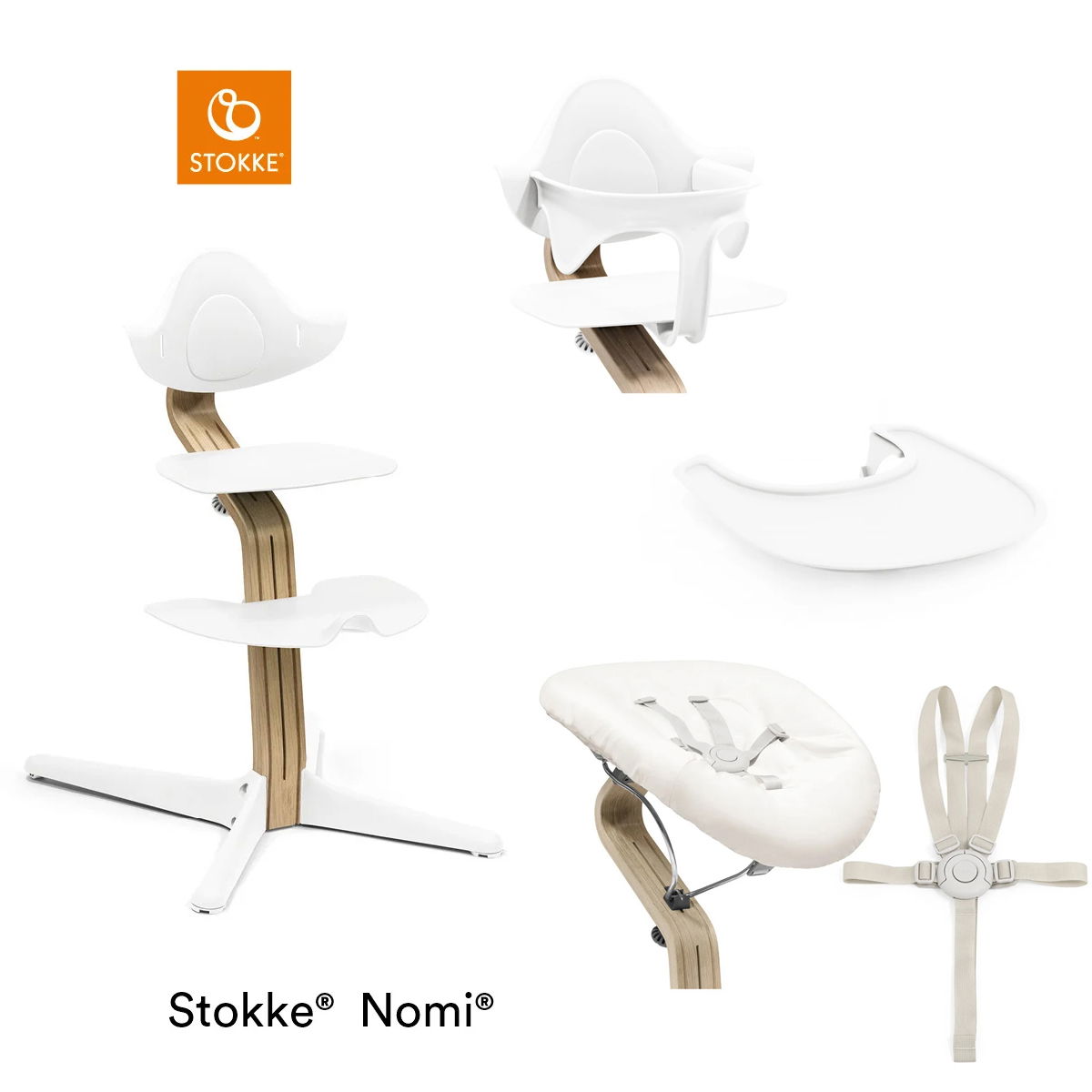 Stokke® Nomi® Set Oak White - 5-teilig