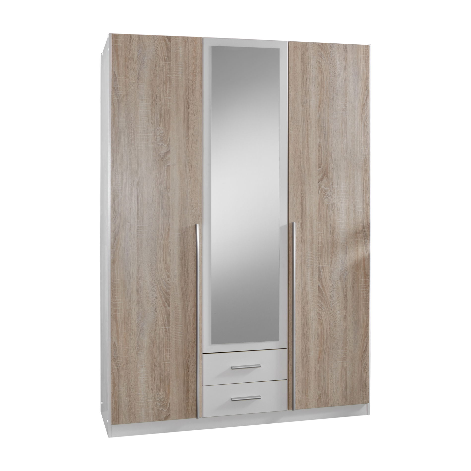 Wimex Skate Kleiderschrank 3T 2S Weiß/Eiche sägerau-Nachbildung