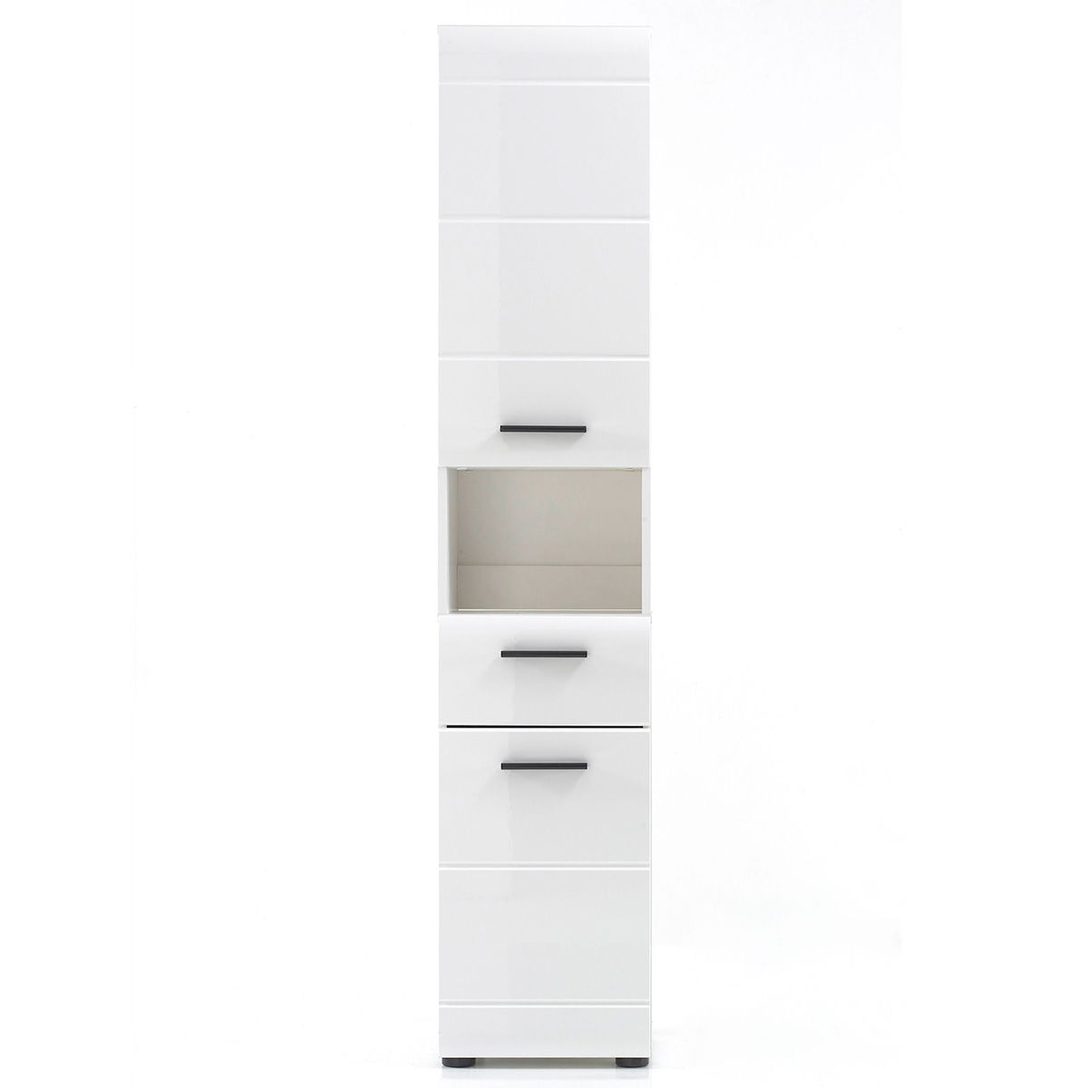 trendteam Skin Hochschrank offenes Fach Weiß Hochglanz