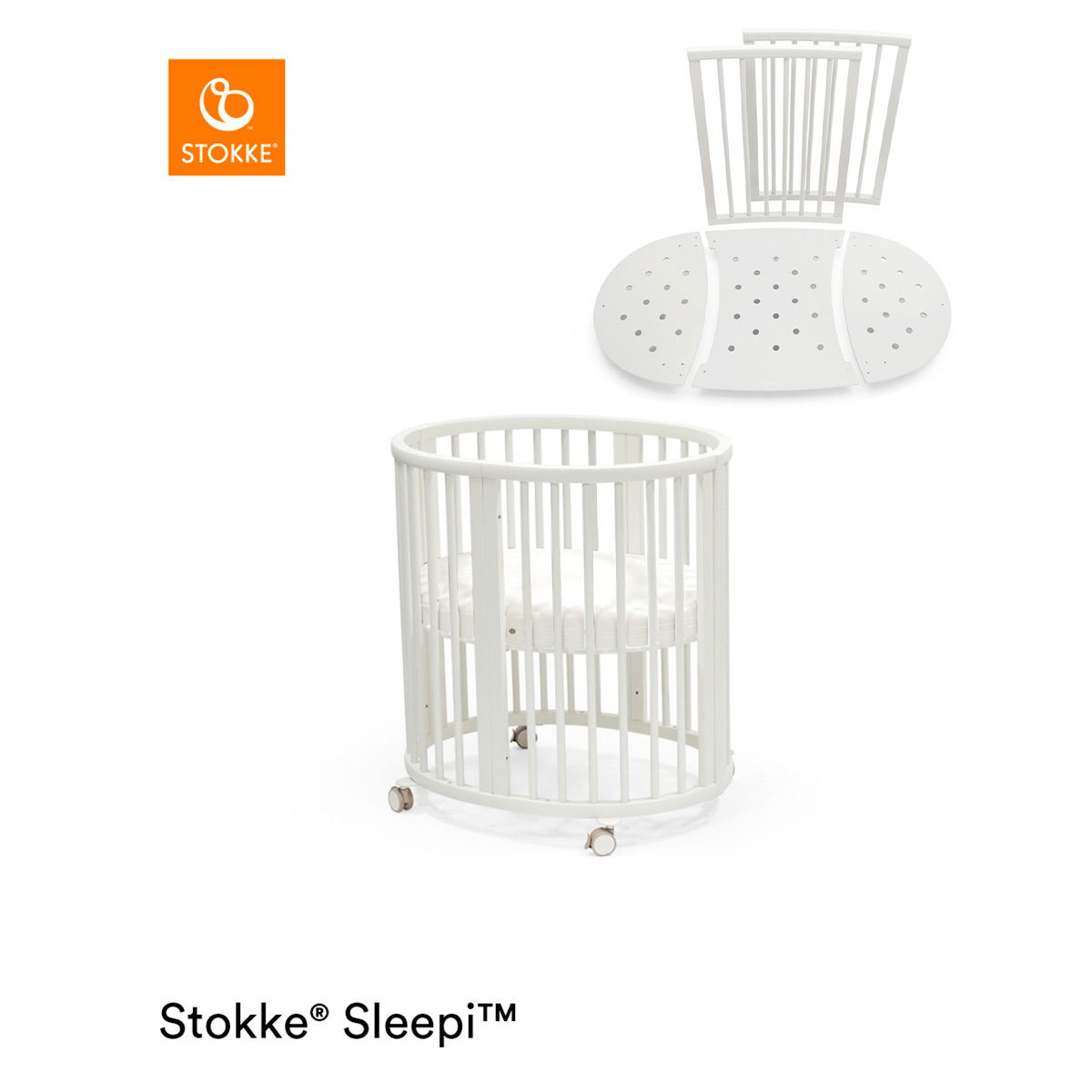 Stokke® Sleepi™ Mini V3 White inkl. Matratze und Sleepi™ Umbausatz