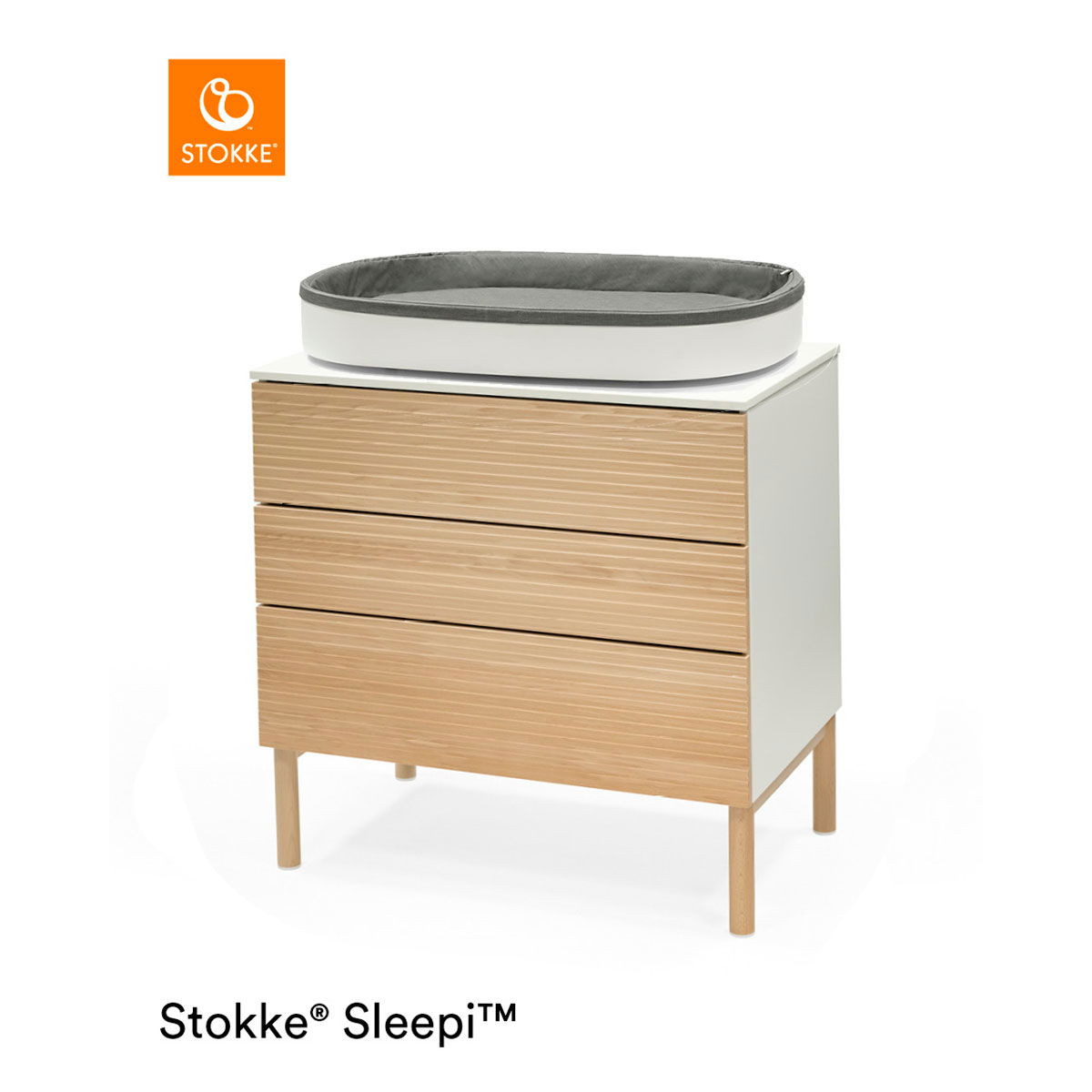 Stokke® Sleepi™ Kommode Bundle Natural mit Sleepi™ Wickelaufsatz