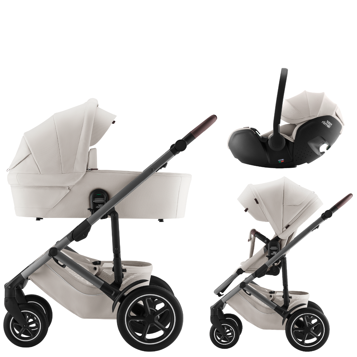 Britax Smile 5Z 3-in-1 Set Soft Taupe LUX - Sportwagen + Babywanne + Baby-Safe Pro