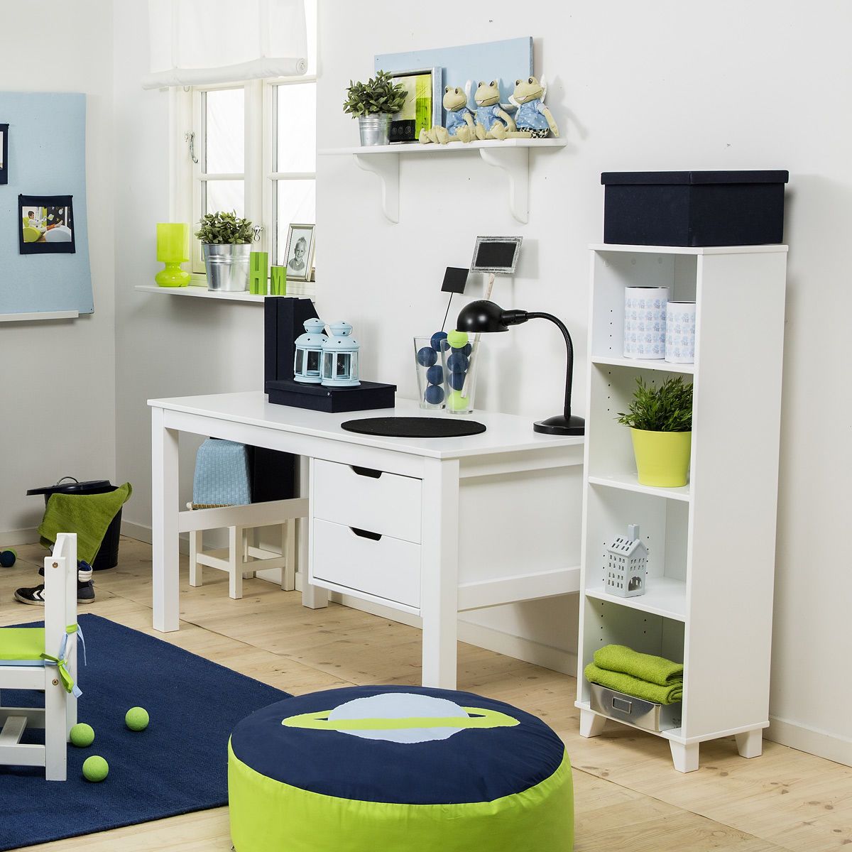 Hoppekids Schreibtisch Maja mit Schubkästen - weiß teilmassiv, 138 x 70 cm