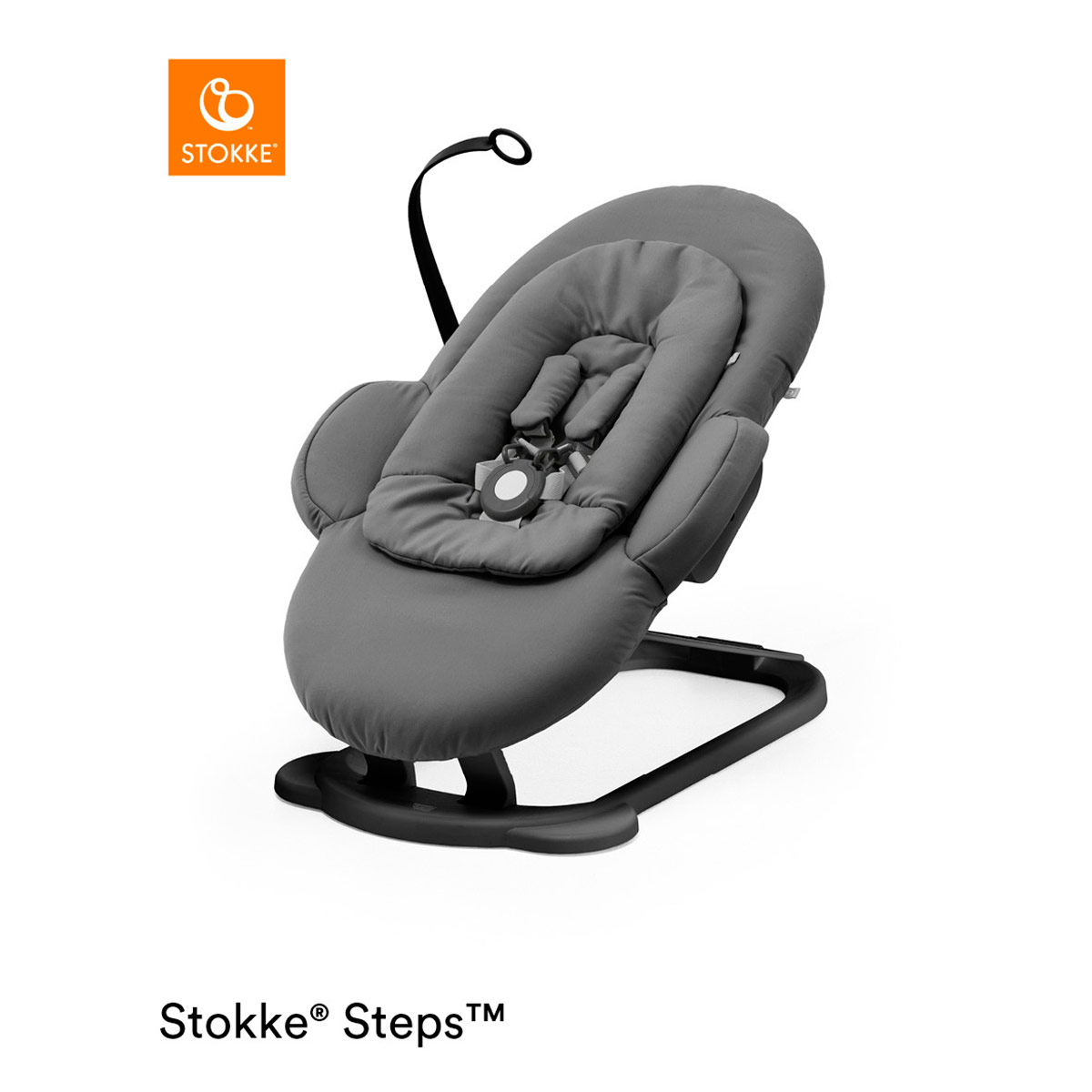 Stokke® Steps™ Bouncer Herringbone Grey Gestell schwarz