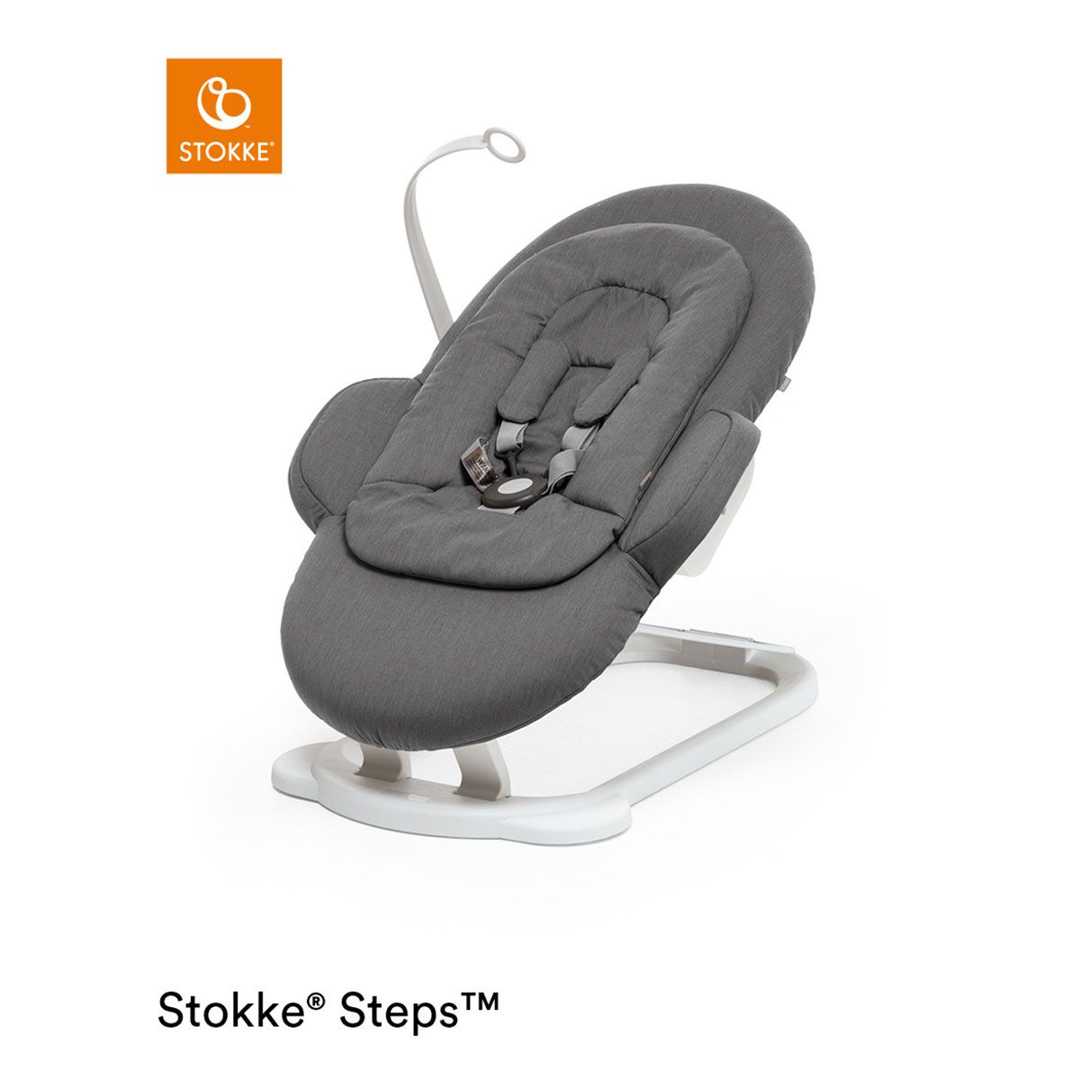 Stokke® Steps™ Bouncer White Deep Grey Babywippe passend zum Hochstuhl