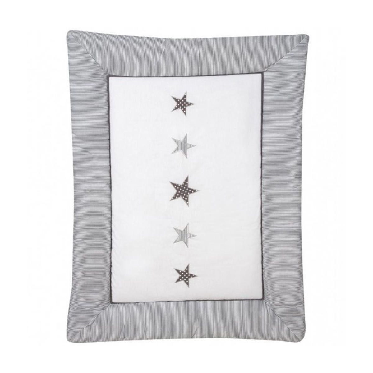 Schardt Krabbeldecke Stern grau 100x135 cm mit Stickerei