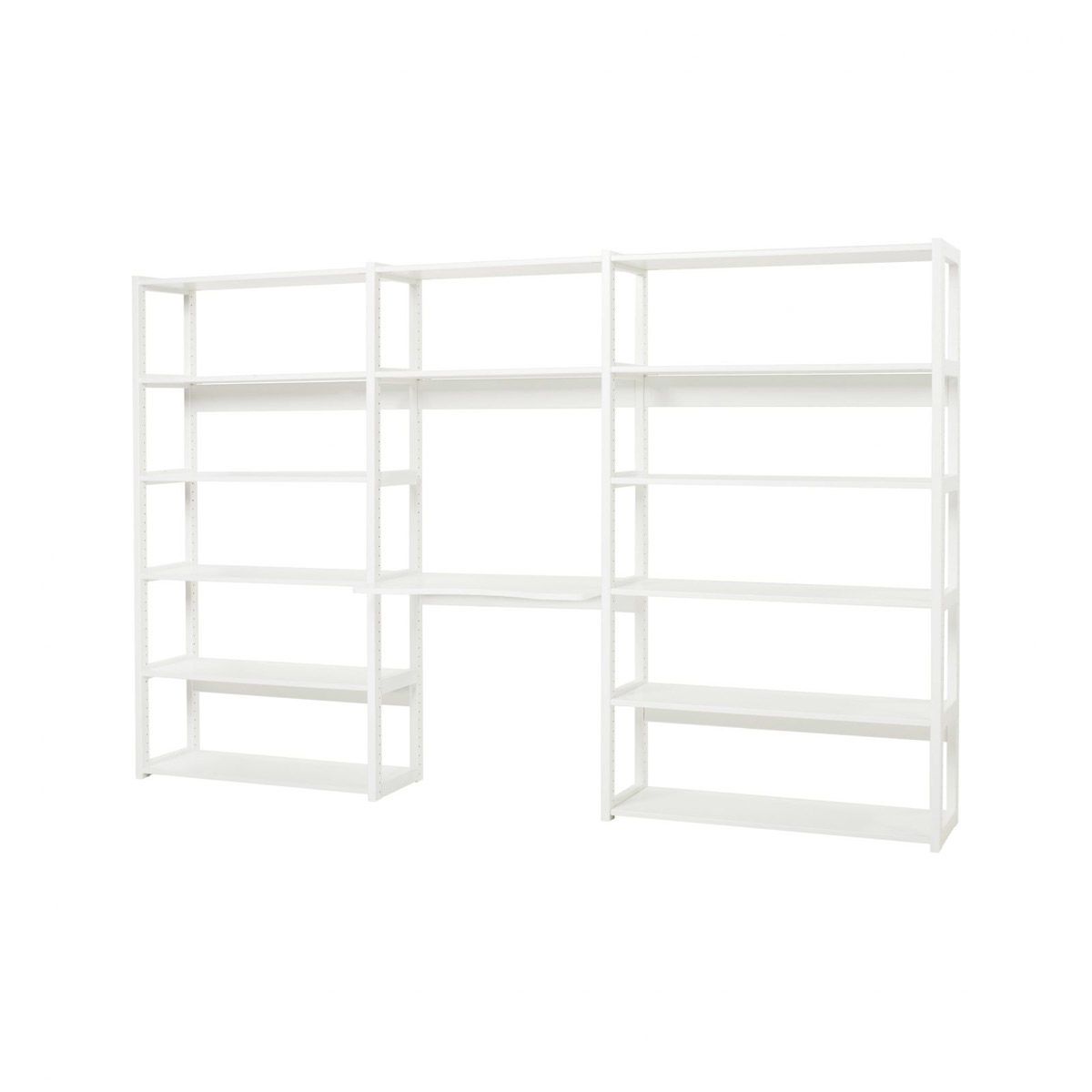Hoppekids Storey Regal 3-teilig weiß 2x100 cm, 1x 80 cm, 14 Böden, 1 Tisch 80cm