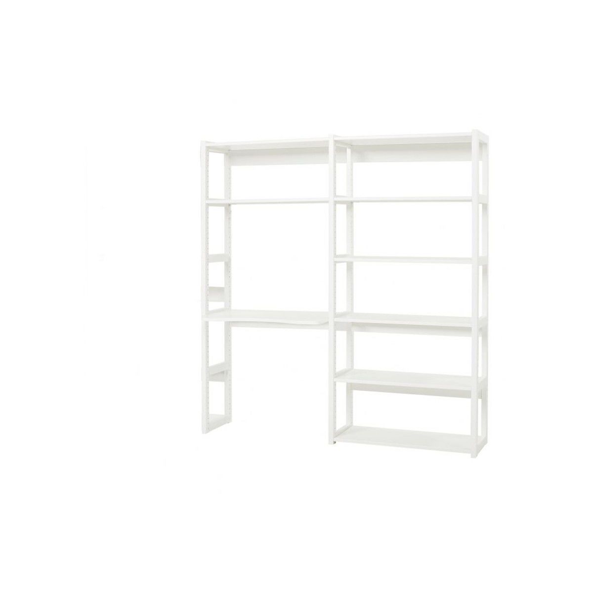 Hoppekids Storey Regal 2-teilig weiß 100 cm Breite, mit 8 Regalbrettern & Tischplatte