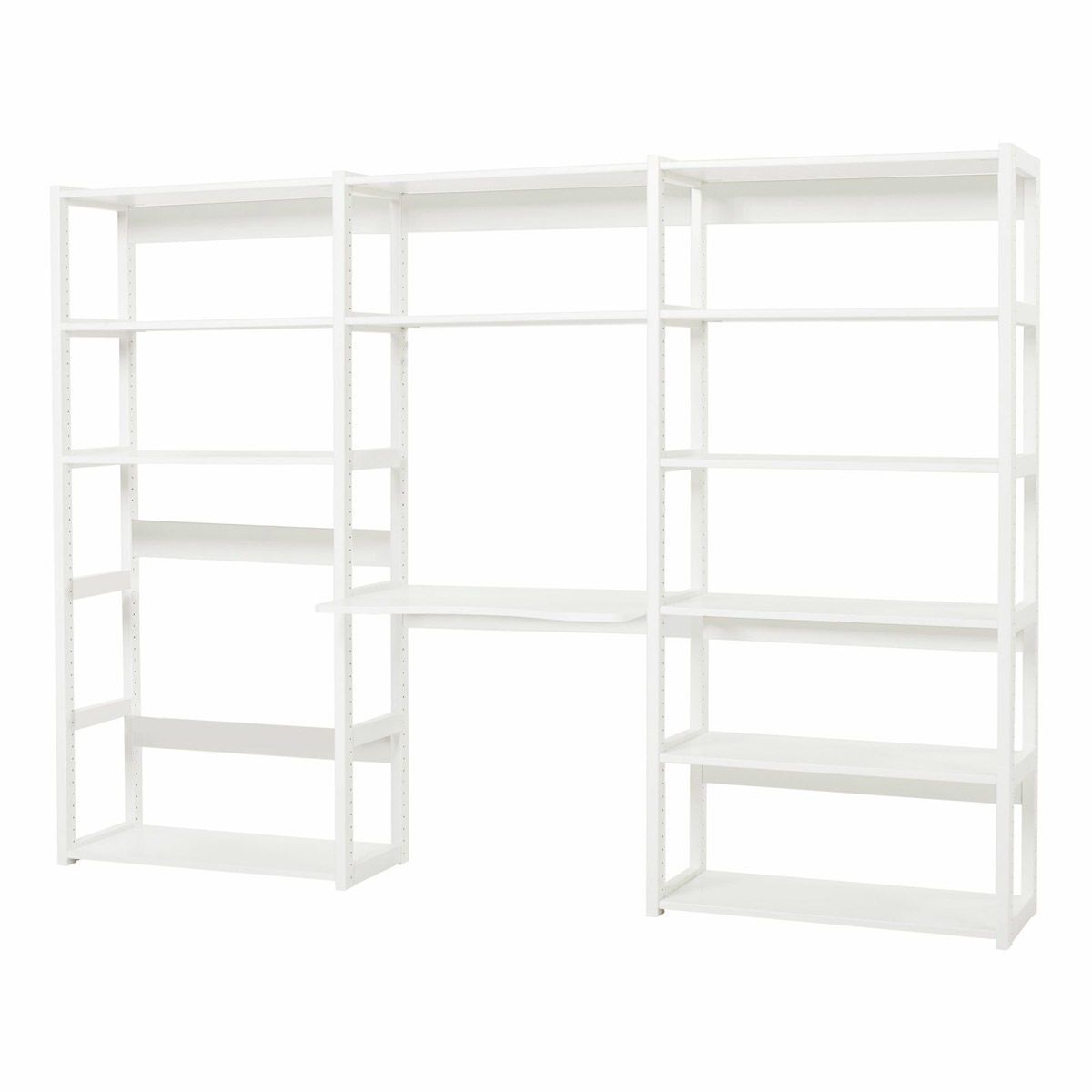 Hoppekids Storey Regal 3-teilig weiß 3x80 cm, 12 Böden, 1 Tisch 80 cm