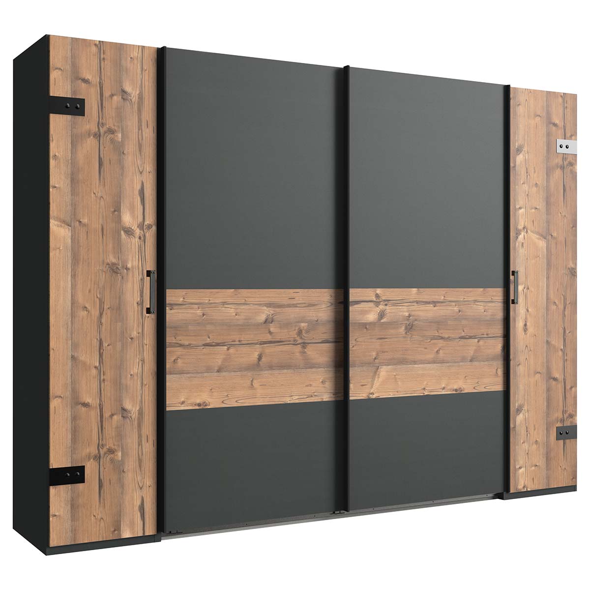 Wimex Stockholm Kleiderschrank 272 cm Silver Fir Dekor/Graphit