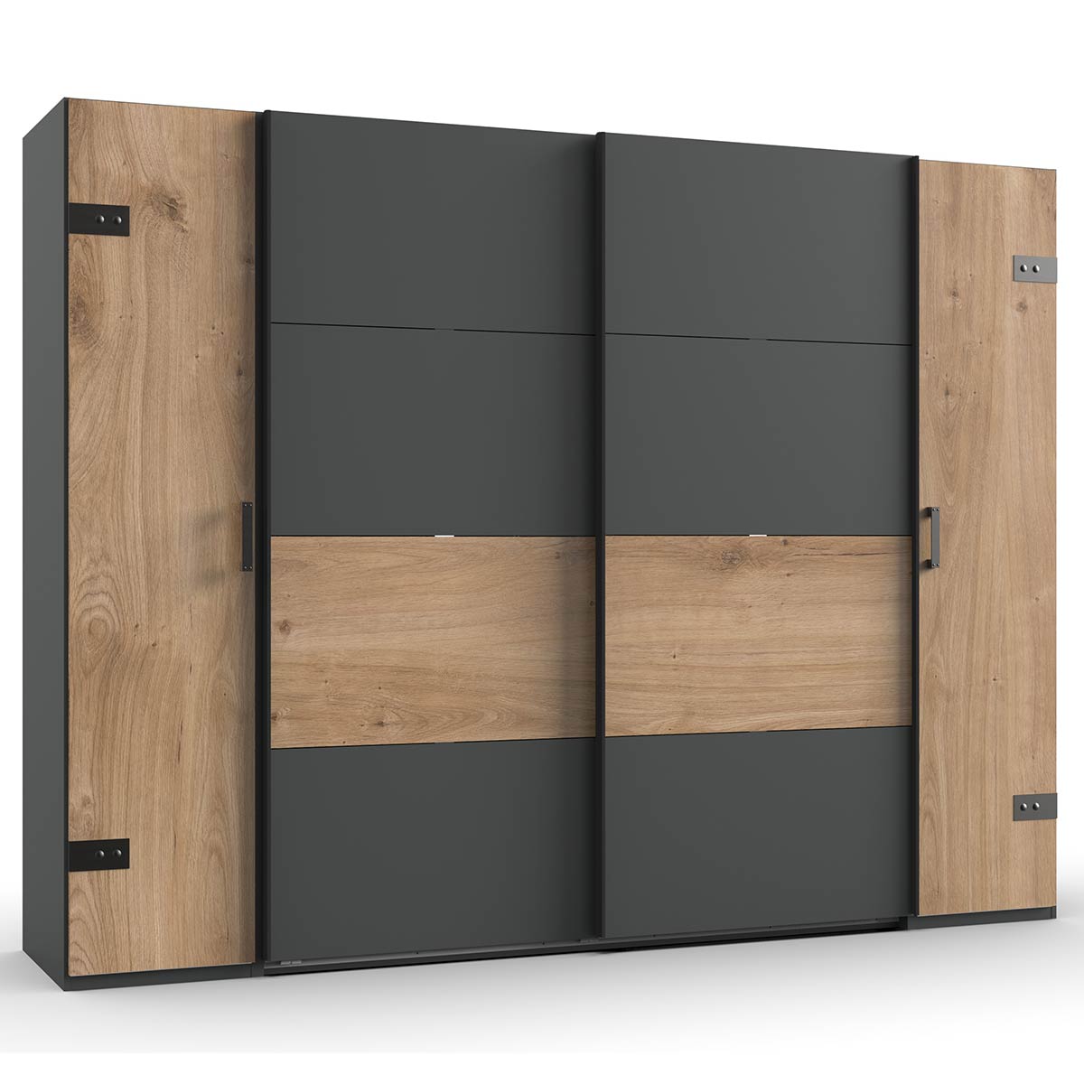 Wimex Stockholm Kleiderschrank 272 cm Plankeneiche Dekor/Graphit