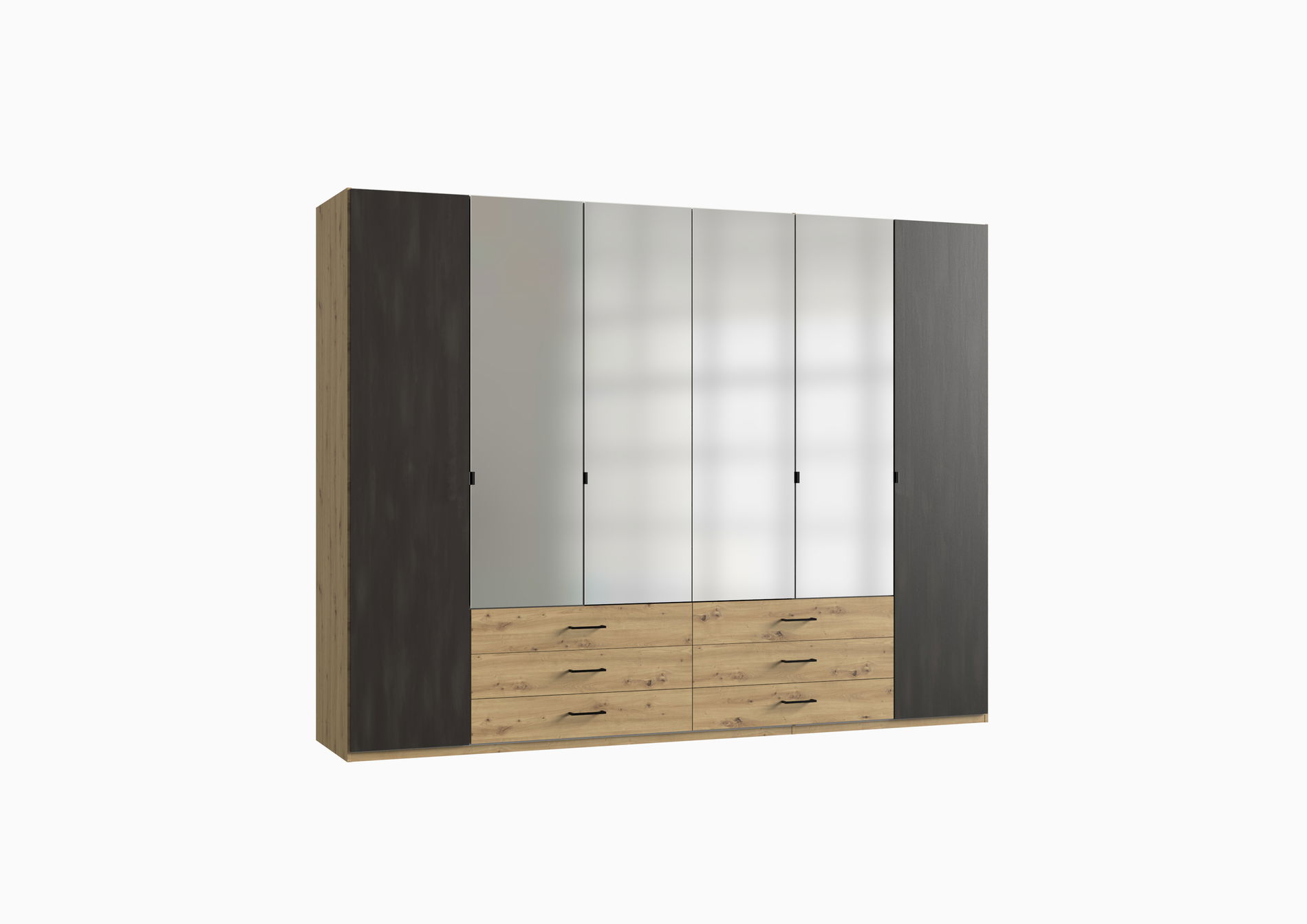 Wimex Sulzbach Kleiderschrank 270 cm Artisan-Eiche-Nachbildung/Raw steel