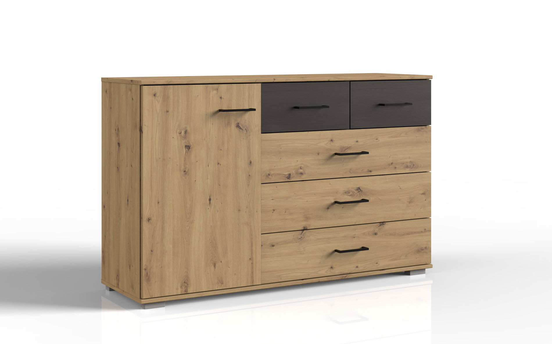 Wimex Sulzbach Kombikommode 1T 5S Artisan-Eiche-Nachbildung/Raw steel