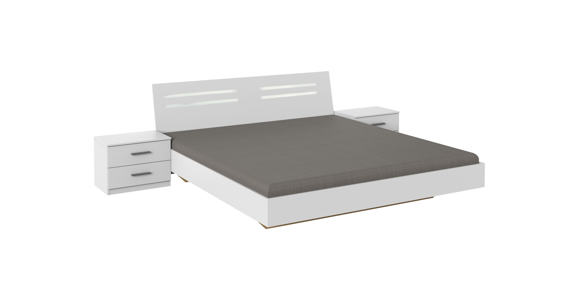 Wimex Susan Futonbett 180 x 200 cm inkl. Nachtschränke Weiß