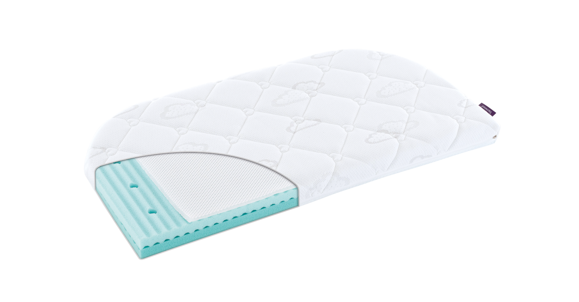 Träumeland Beistellbettmatratze für Air Comfort - mit 2 abgerundete Ecken, 45 x 88 x 7 cm