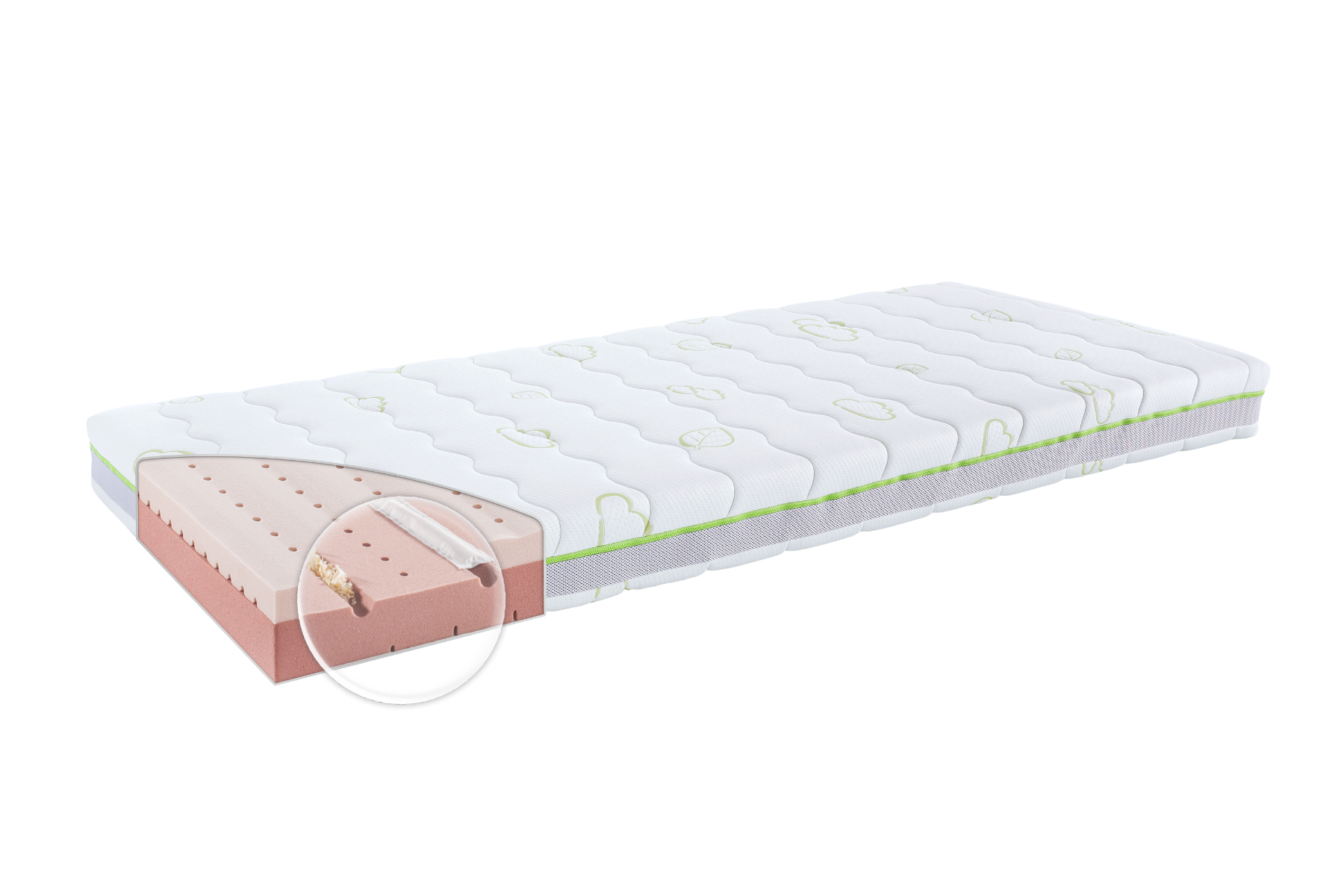 Träumeland Zirbenduft Matratze 90 x 200 cm mit Zirbenspänen