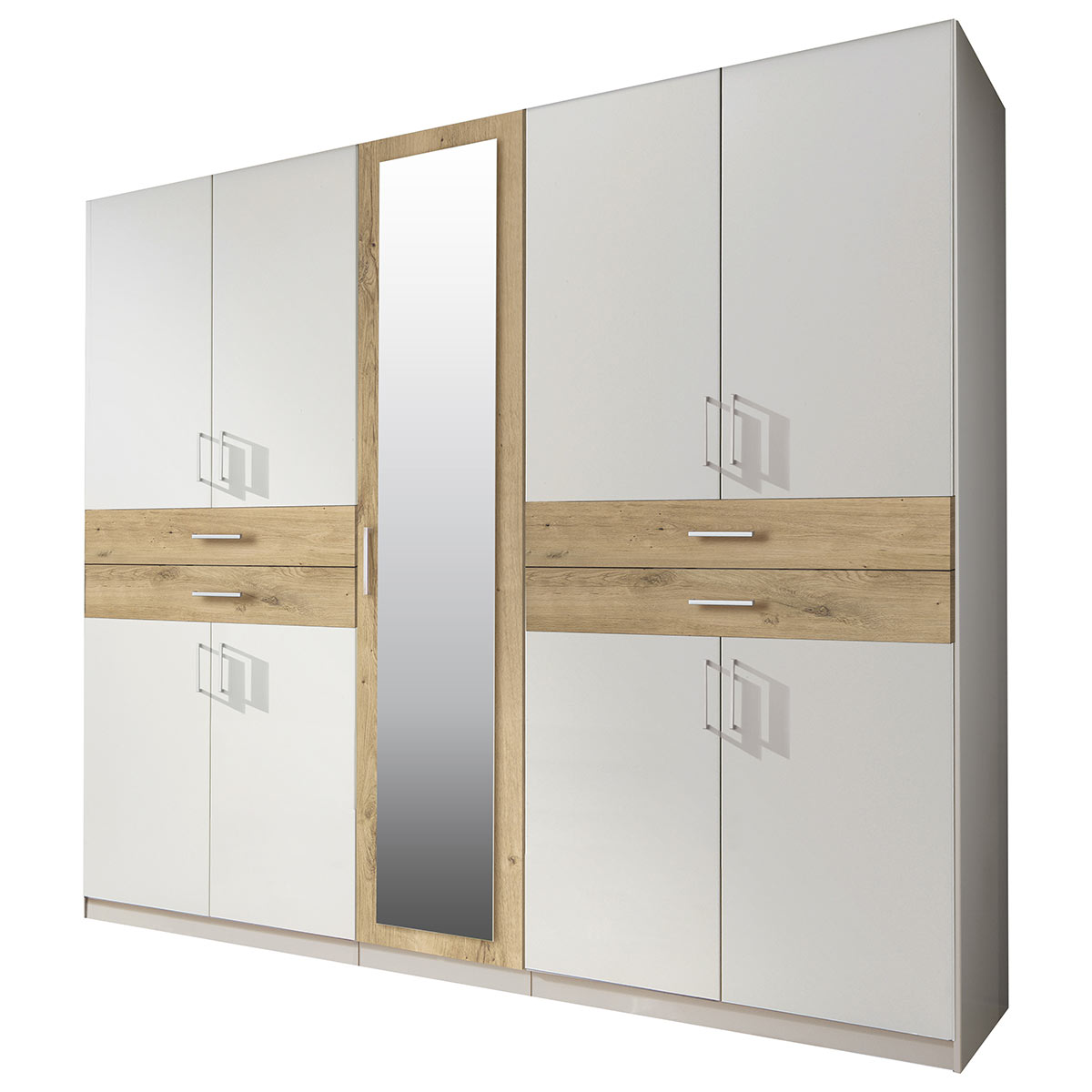 Wimex Taiga Kleiderschrank 225 cm Weiß/Plankeneiche Dekor