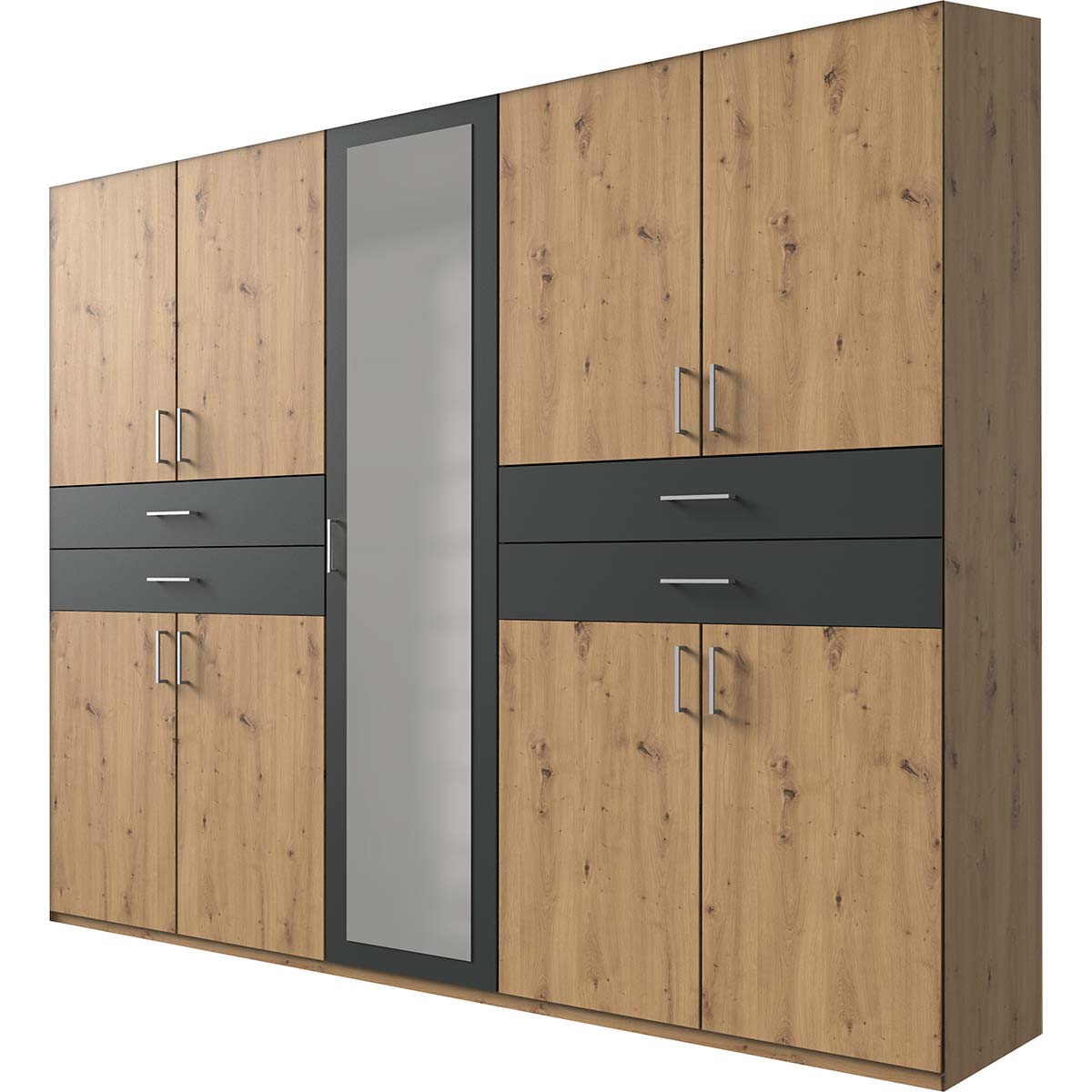 Wimex Taiga Kleiderschrank 225 cm Artisan-Eiche Dekor/Graphit