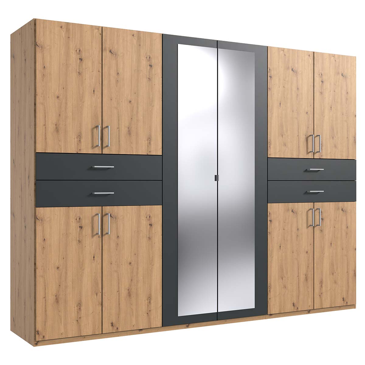 Wimex Taiga Kleiderschrank 270 cm Artisan-Eiche Dekor/Graphit