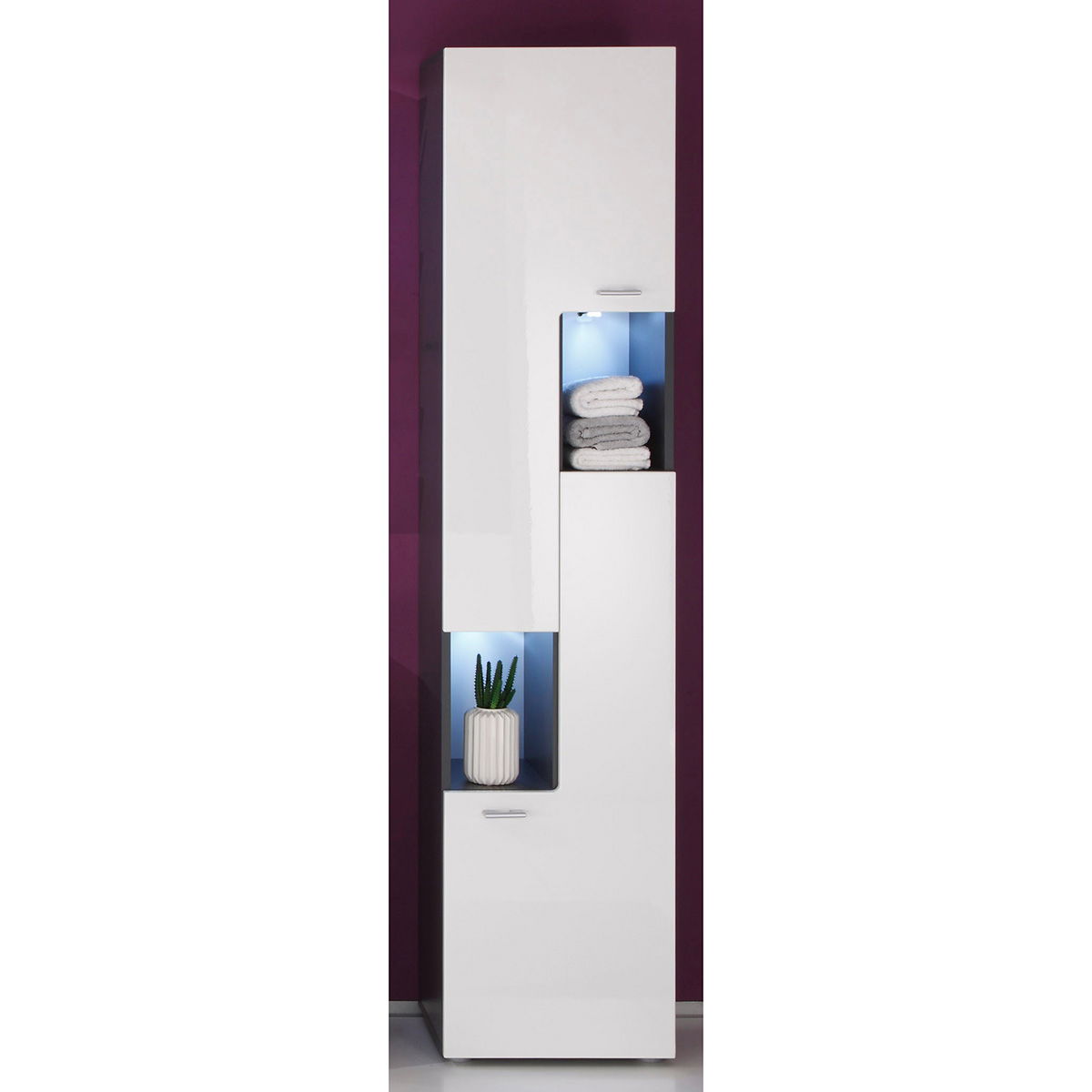 trendteam Tetis Hochschrank Weiß / Graphit