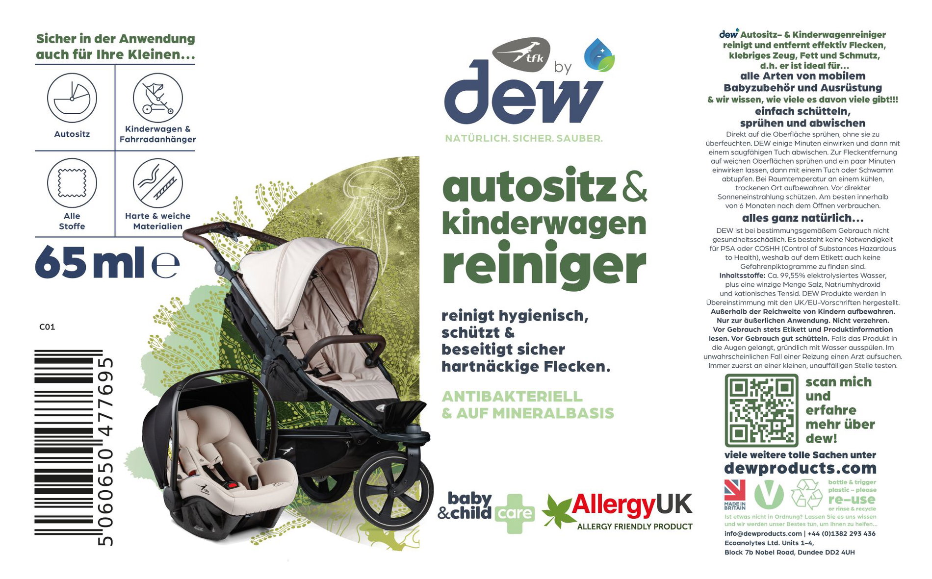 tfk by dew - Autositz und Kinderwagen Reiniger (65ml) | babyonlineshop.de