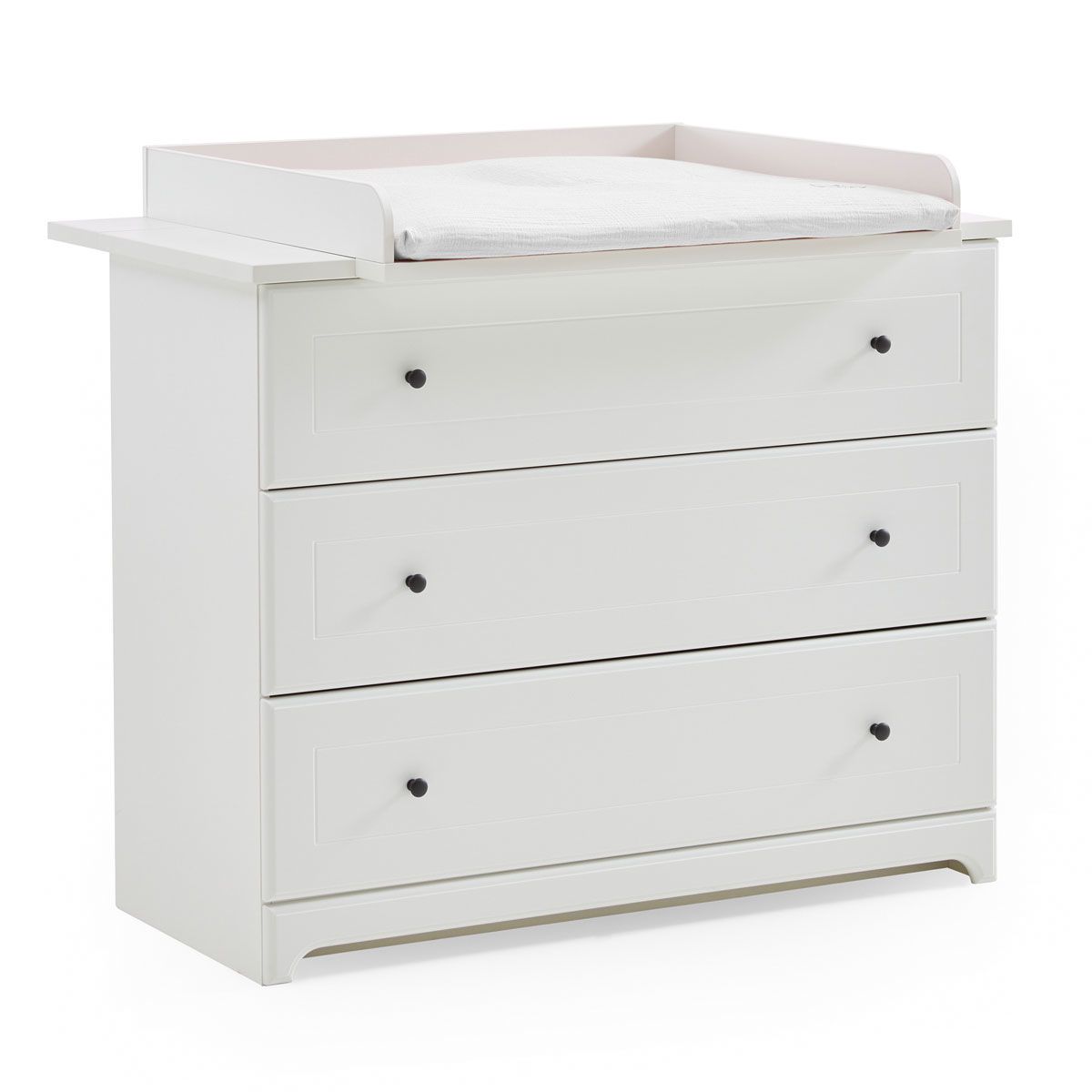 Arthur Berndt Thilo Wickelkommode Weiß MDF weiß mit Rillenfräsungen