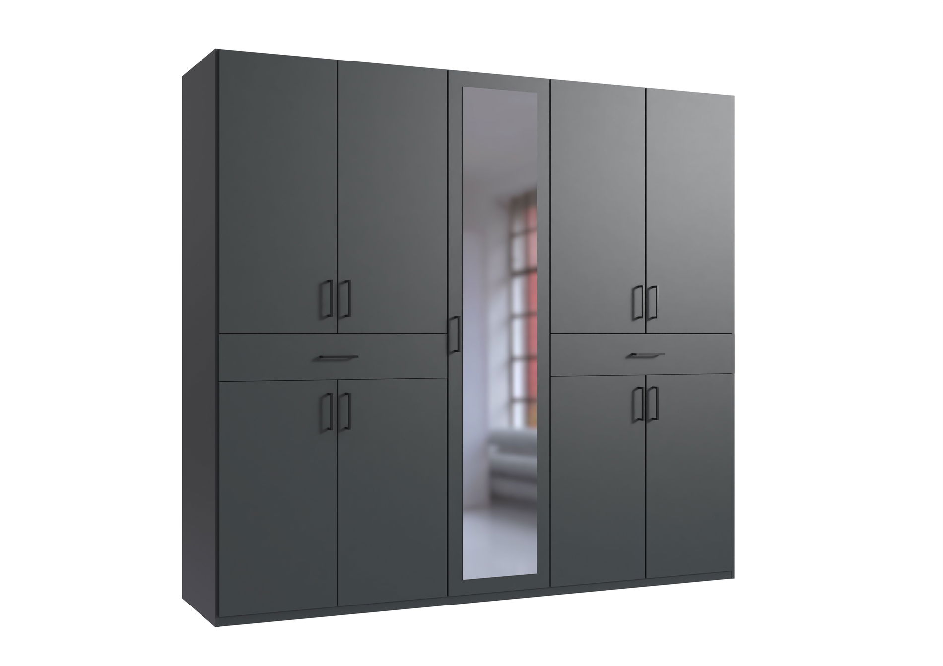 Wimex Tibet Kleiderschrank 225 cm Spiegel Grafit