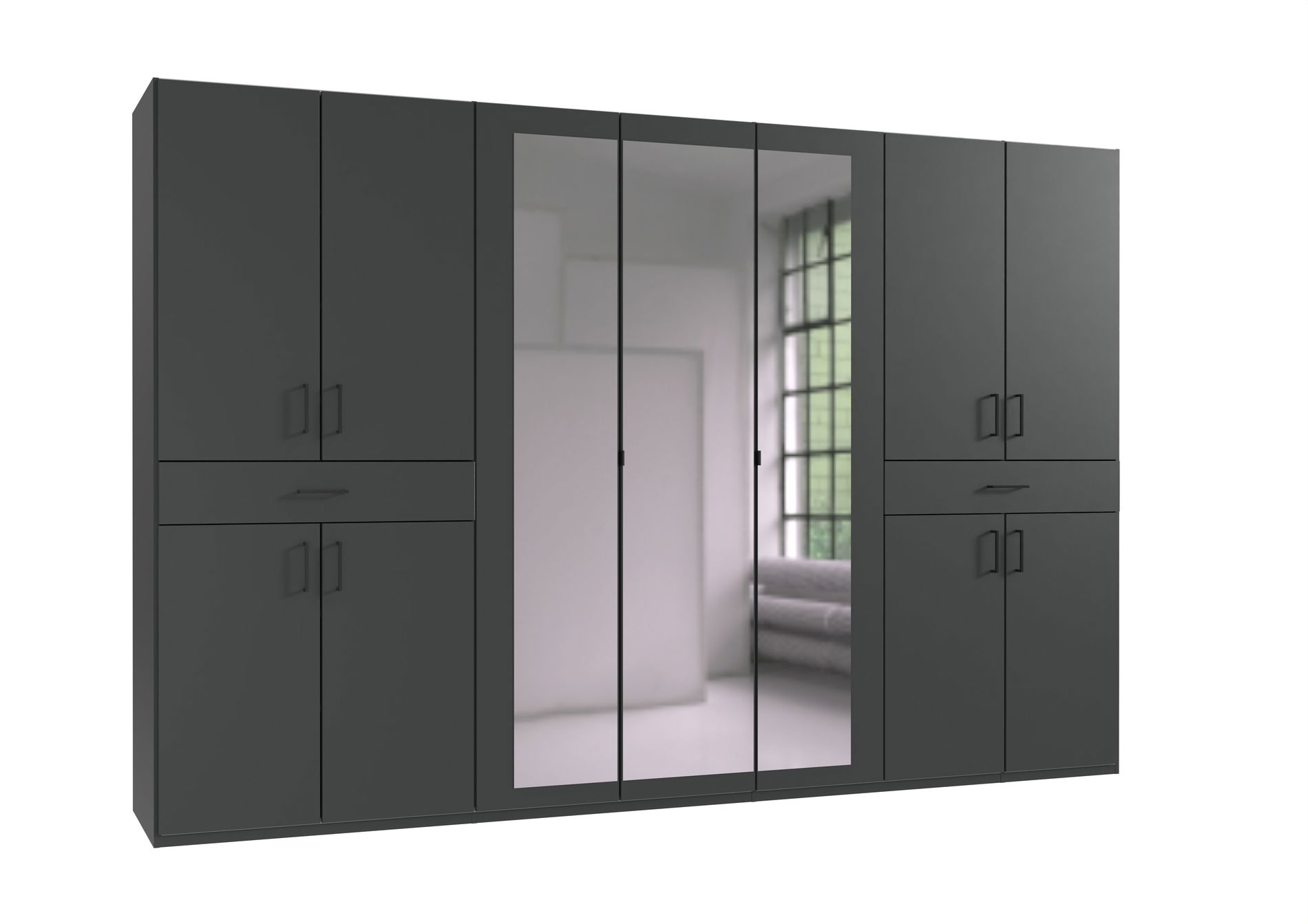 Wimex Tibet Kleiderschrank 313 cm Spiegel Grafit