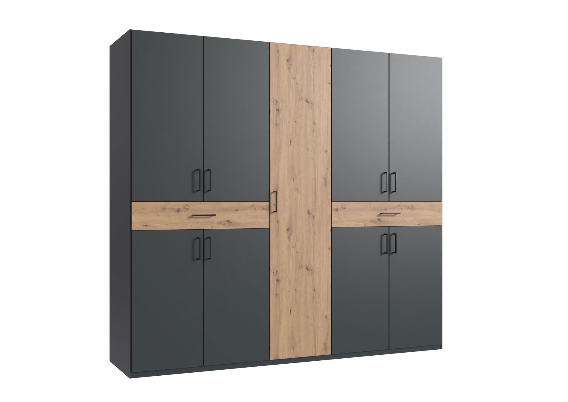 Wimex Tibet Kleiderschrank 225 cm Grafit/Artisan-Eiche-Nachbildung