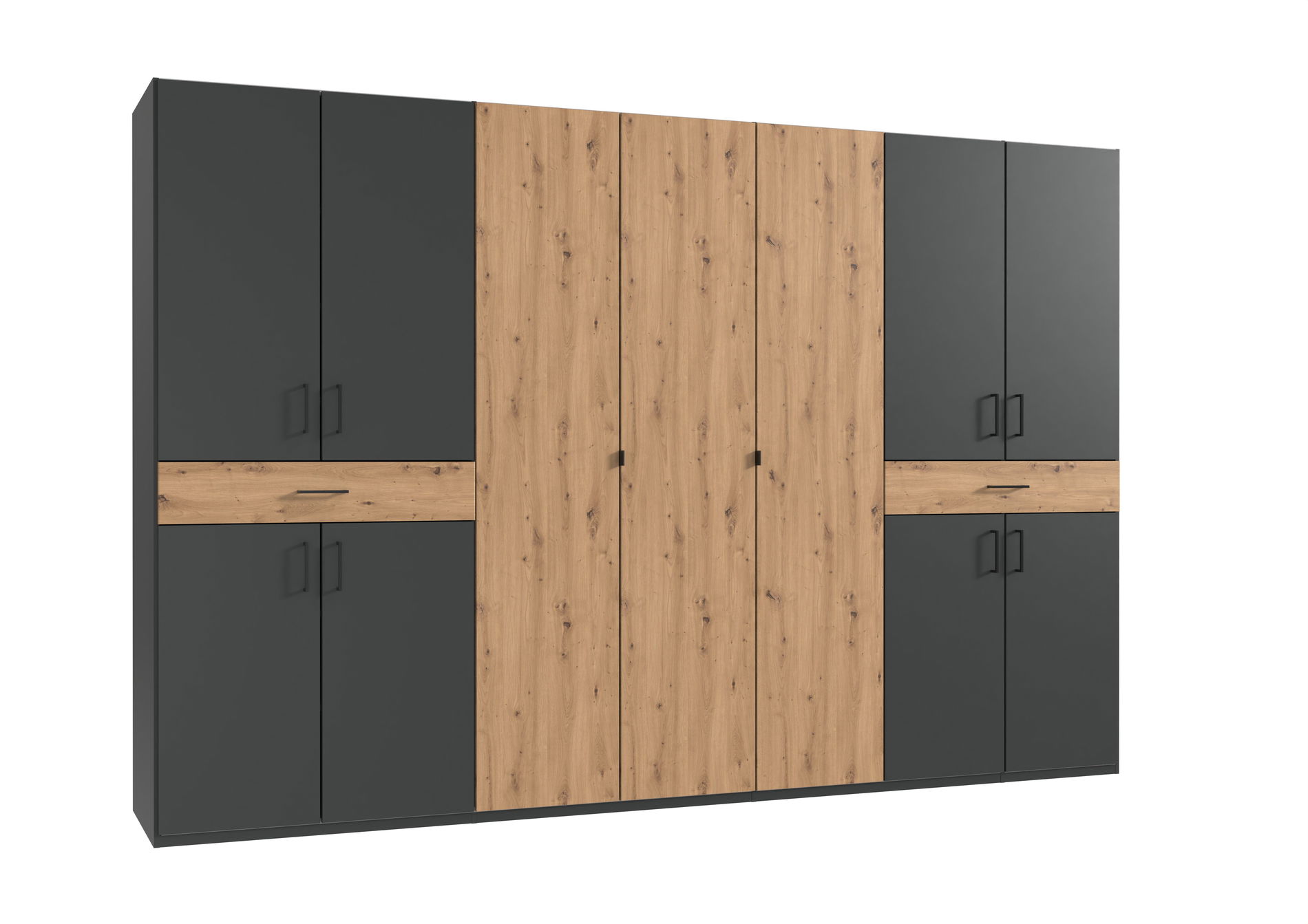 Wimex Tibet Kleiderschrank 313 cm Grafit/Artisan-Eiche-Nachbildung